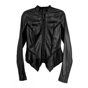 Hinge Leather Peplum Jacket
